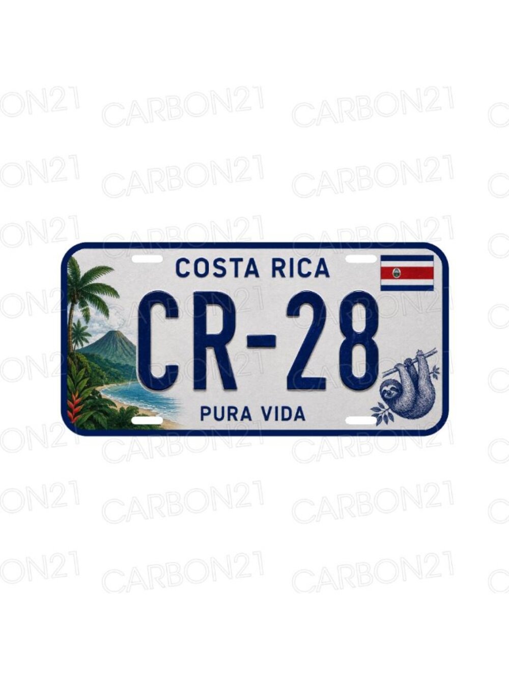 Costa Rica Flag San José Pura Vida Aluminum License Plate CAR SUV Truck